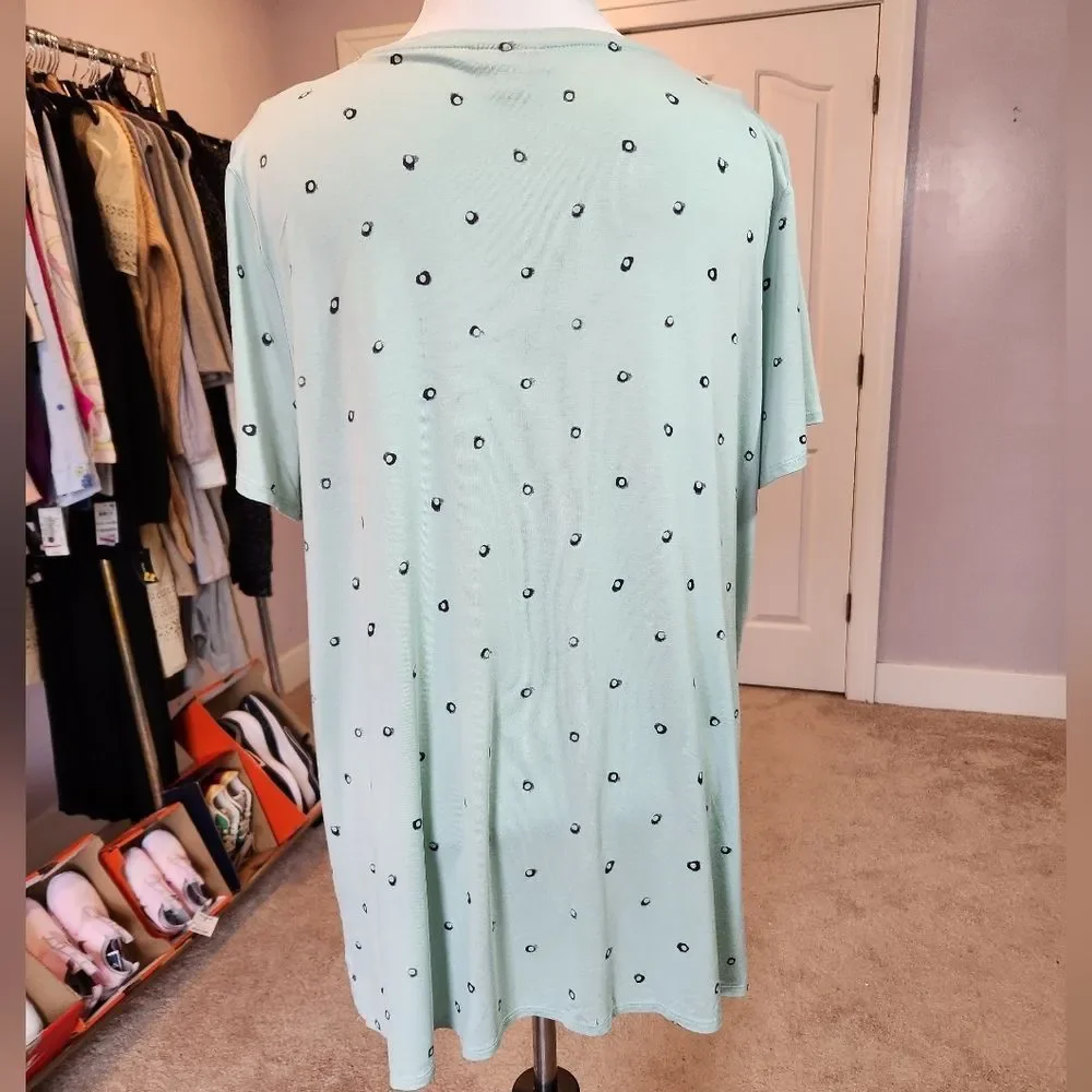 Alfani mint green crew neck dot pattern top tee 2X - Picture 3 of 7